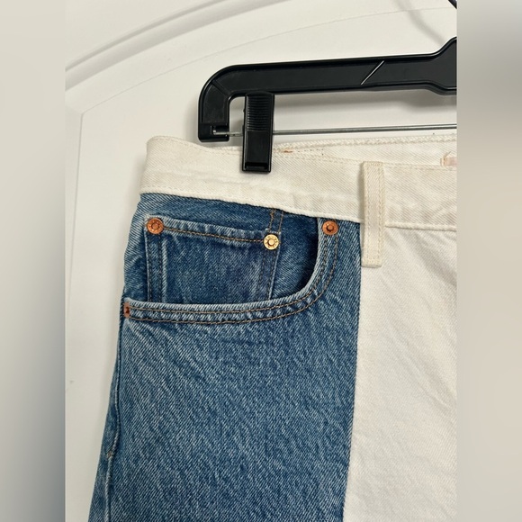 Levi's Premium Women's Two Tone Wedgie Denim Shorts size 30 90s retro denim - Picture 7 of 14